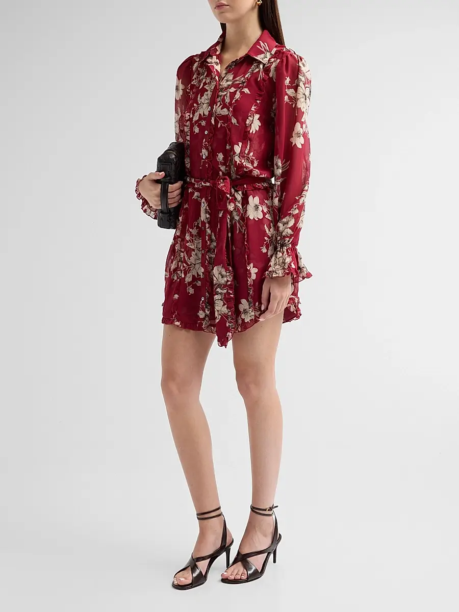 Cinq à Sept Women's Handsketched Floral Estelle Mini Dress | Thumbnail 4 Cinq à Sept Women's Handsketched Floral Estelle Mini Dress | Thumbnail 4
