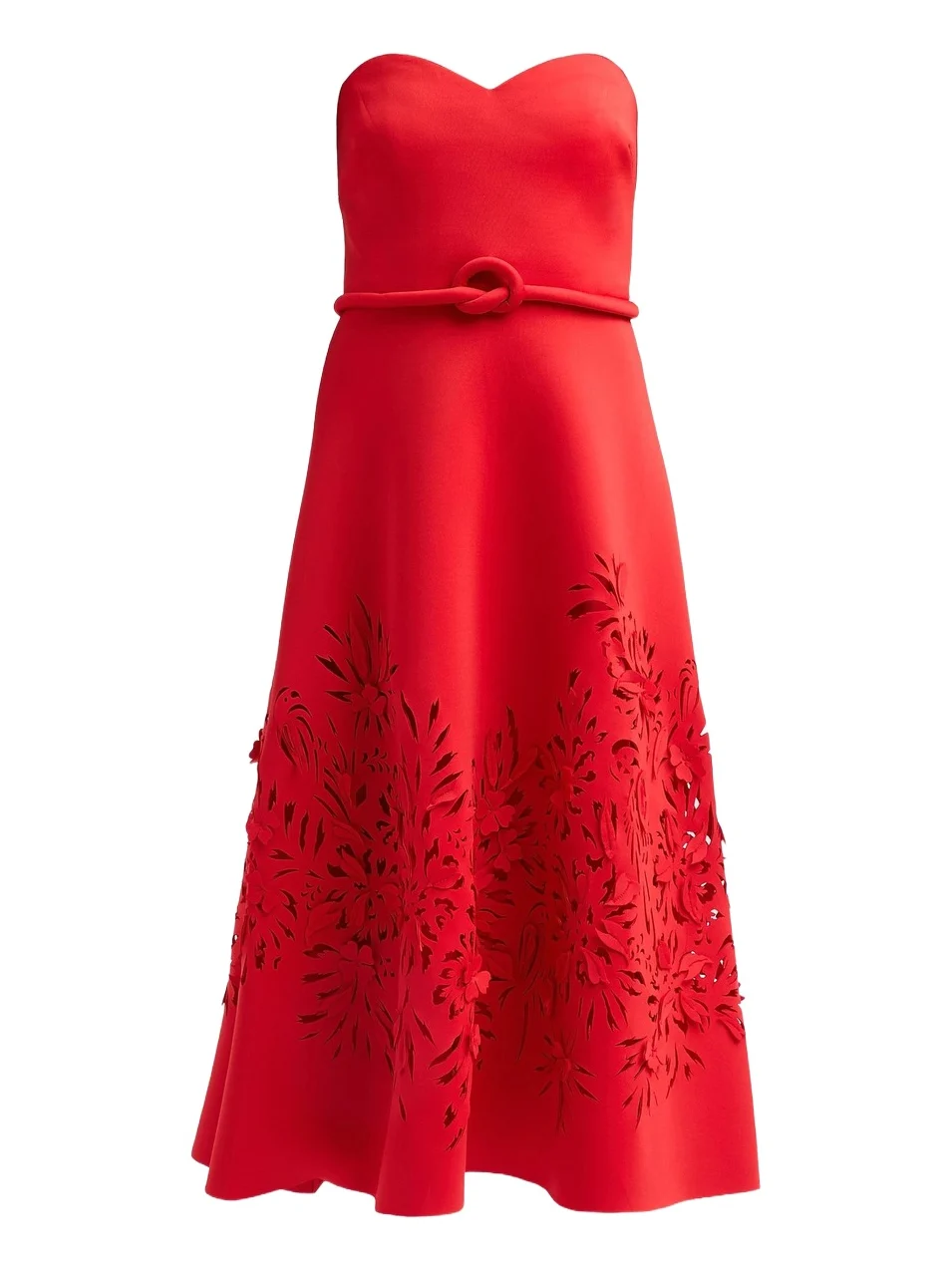 Women's Floral Laser-Cut Strapless Cocktail Dress Women's Floral Laser-Cut Strapless Cocktail Dress