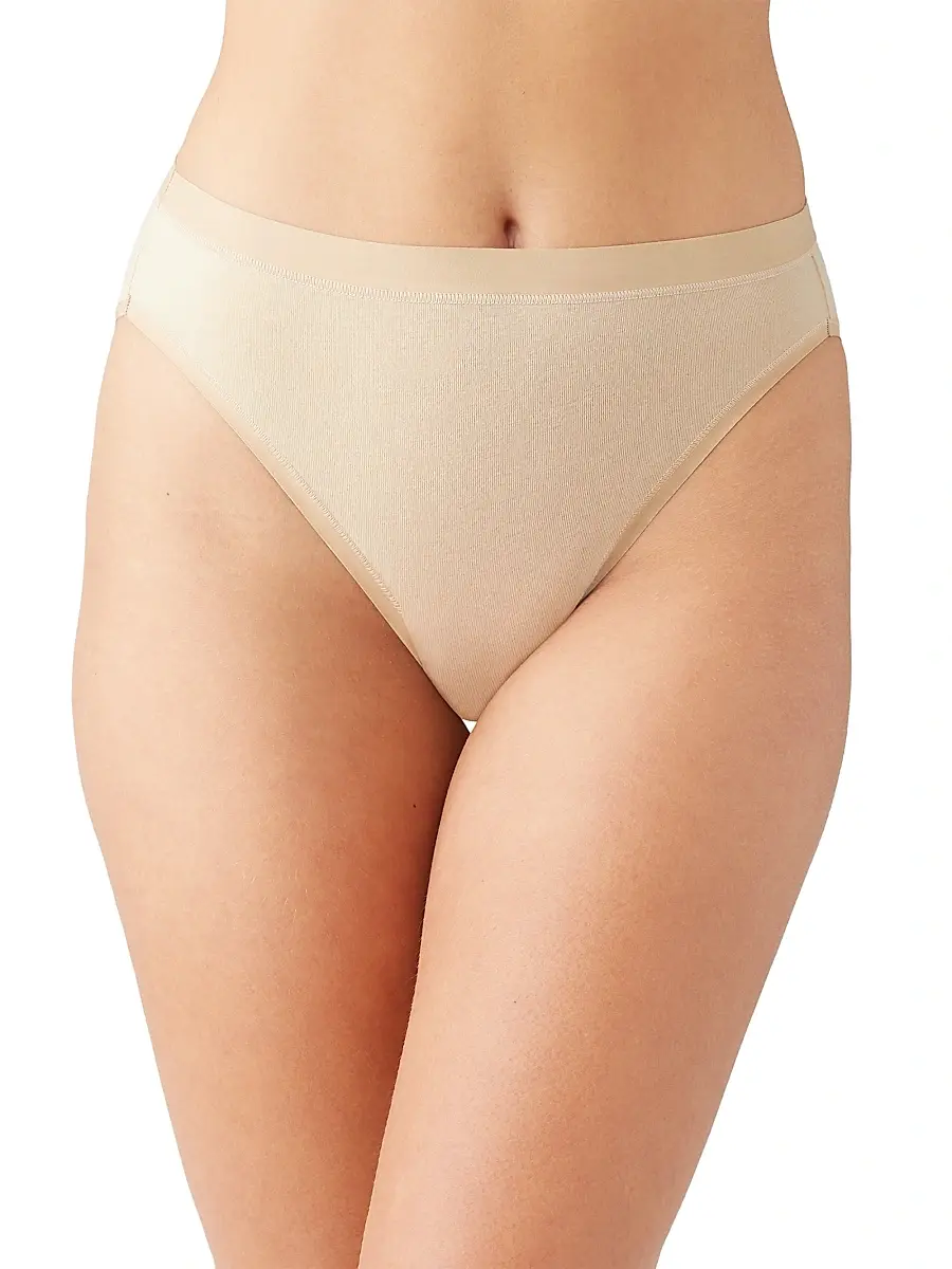 Wacoal Women's Understated Cotton High-Cut Brief - Sand | Image 1 Wacoal Women's Understated Cotton High-Cut Brief - Sand | Image 1