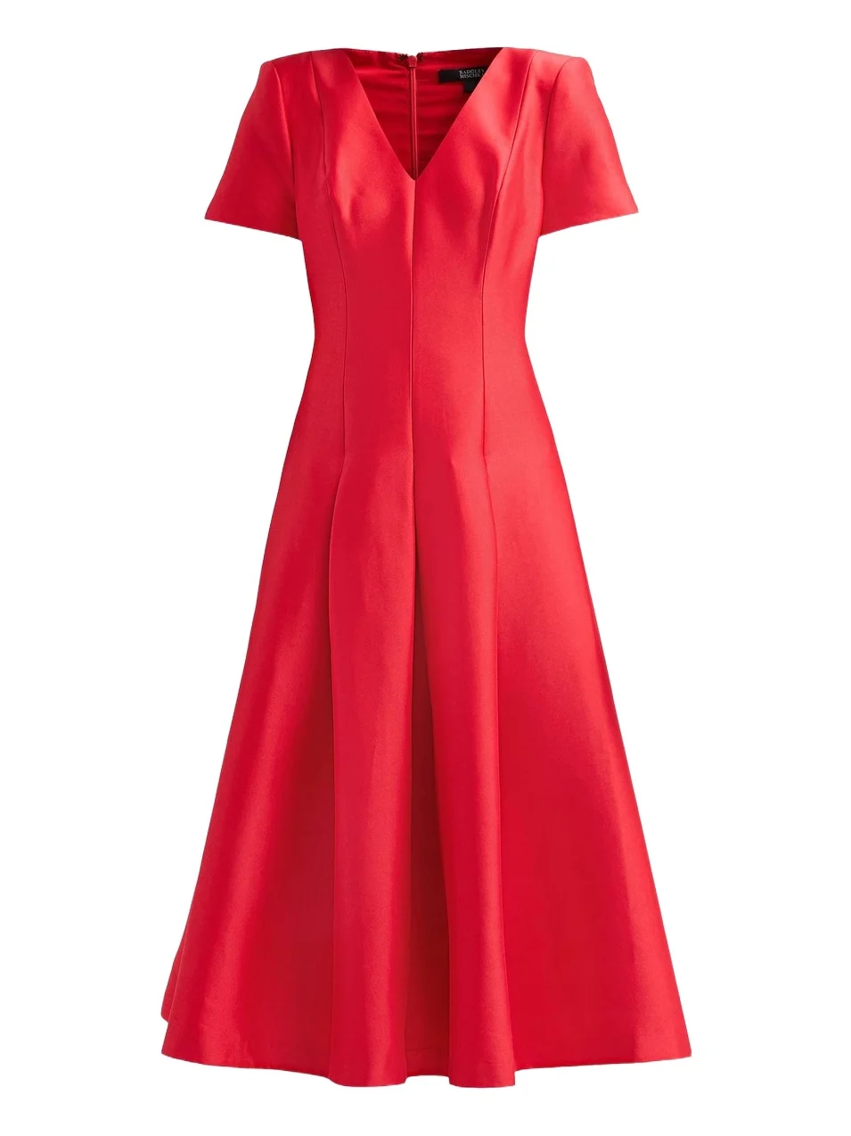 BADGLEY MISCHKA Women's Stretch Mikado V-Neck Midi Dress