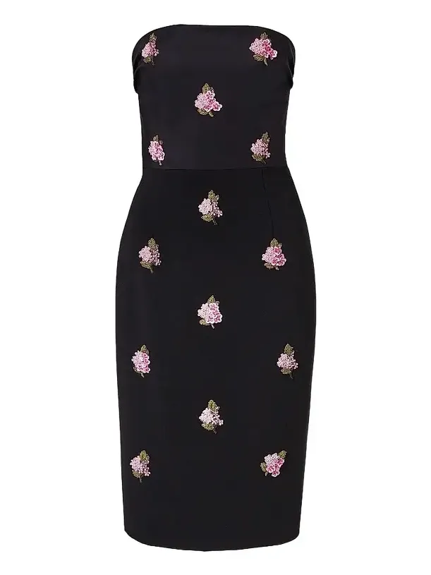 Women's Floral Sequin Strapless Midi-Dress Women's Floral Sequin Strapless Midi-Dress