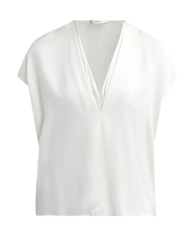 Women's Double V-Neck Silk-Blend Top Women's Double V-Neck Silk-Blend Top