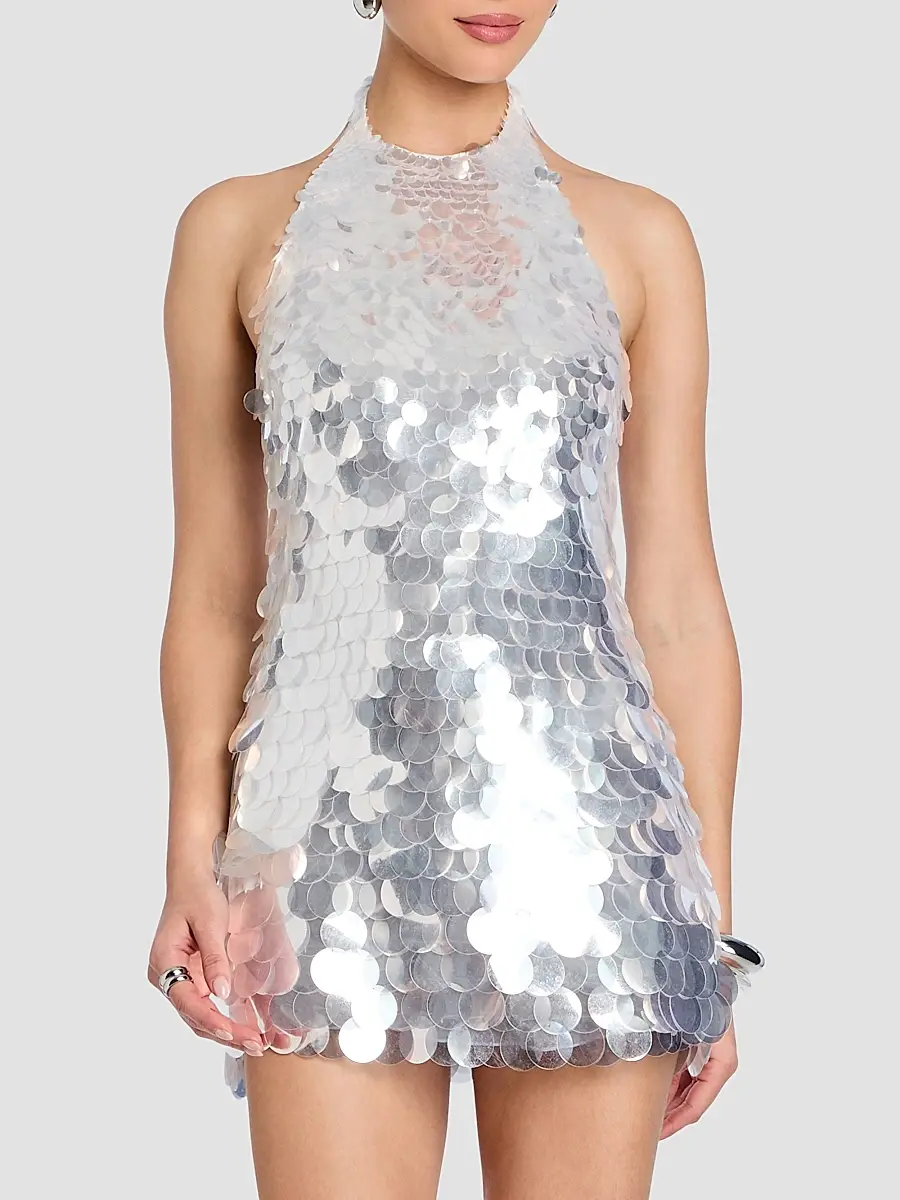 Retrofête Women's Bondera Sequin Halter Minidress | Thumbnail 4 Retrofête Women's Bondera Sequin Halter Minidress | Thumbnail 4