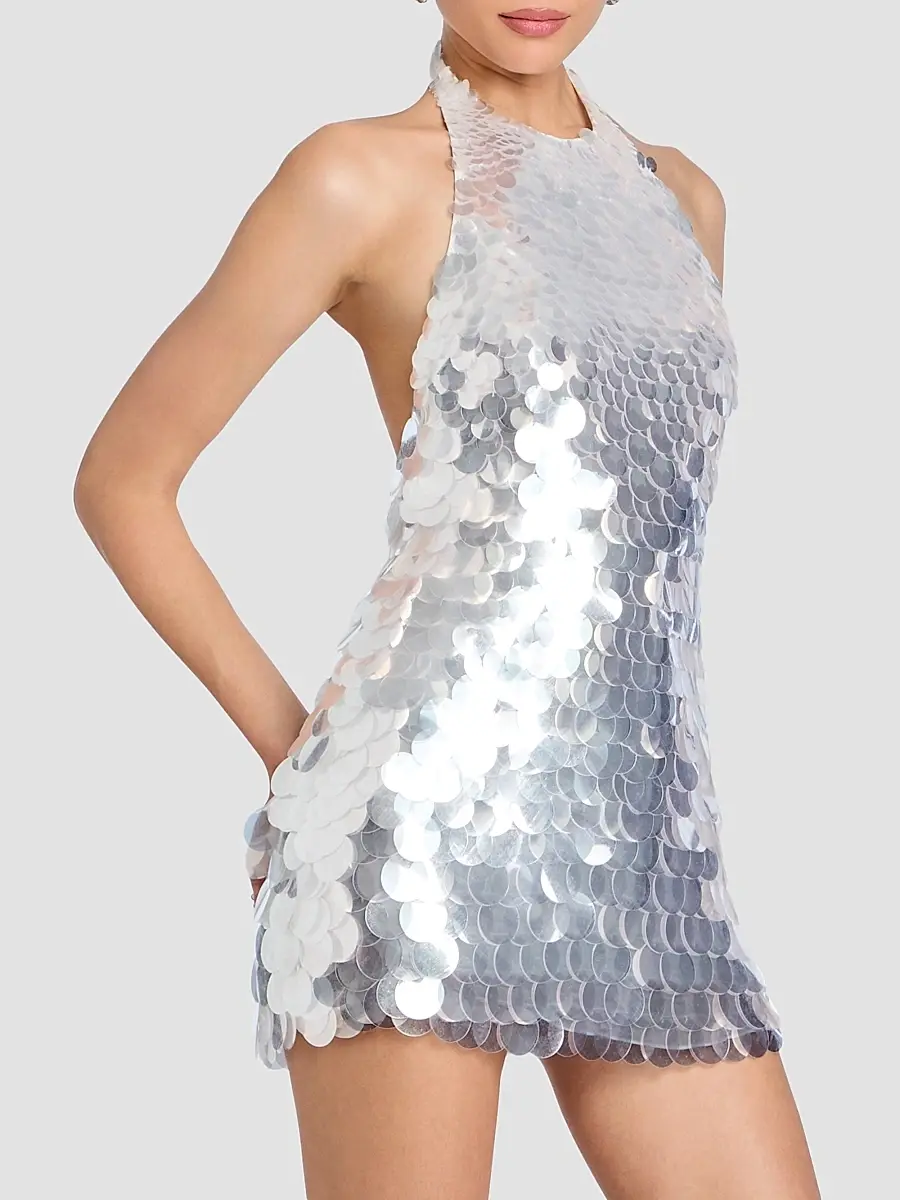 Retrofête Women's Bondera Sequin Halter Minidress | Thumbnail 8 Retrofête Women's Bondera Sequin Halter Minidress | Thumbnail 8