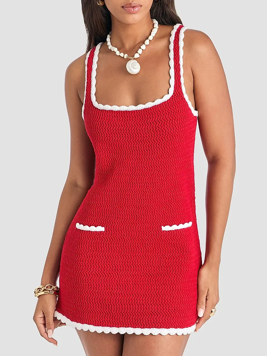 SEROYA Women's Brianna Two-Tone Knit Mini Dress | Thumbnail 4 SEROYA Women's Brianna Two-Tone Knit Mini Dress | Thumbnail 4