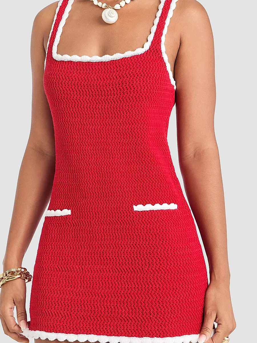 SEROYA Women's Brianna Two-Tone Knit Mini Dress | Thumbnail 5 SEROYA Women's Brianna Two-Tone Knit Mini Dress | Thumbnail 5