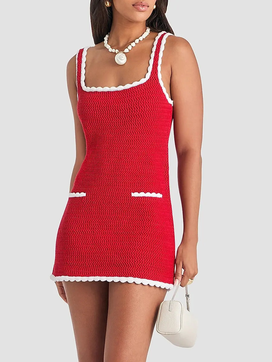 SEROYA Women's Brianna Two-Tone Knit Mini Dress | Thumbnail 6 SEROYA Women's Brianna Two-Tone Knit Mini Dress | Thumbnail 6