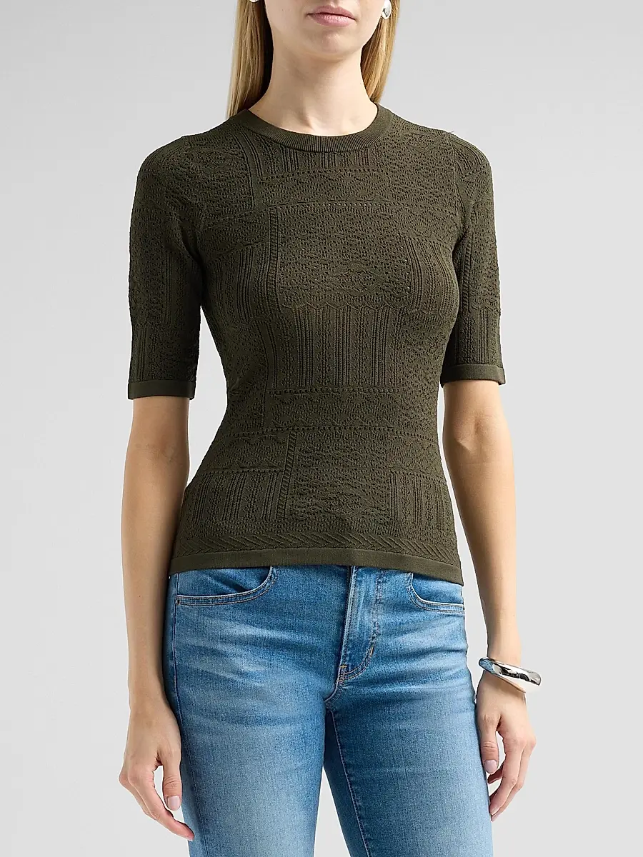 Veronica Beard Women's Garron Patchwork Sweater | Thumbnail 4 Veronica Beard Women's Garron Patchwork Sweater | Thumbnail 4