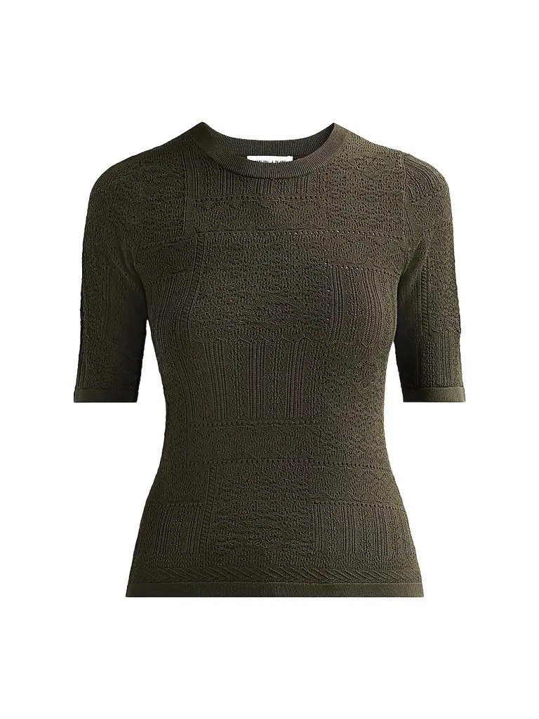 Veronica Beard Women's Garron Patchwork Sweater - Loden - Size XL | Image 1 Veronica Beard Women's Garron Patchwork Sweater - Loden - Size XL | Image 1