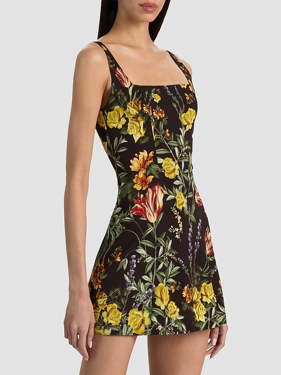 Alice + Olivia Women's Julia Floral Mini Dress | Thumbnail 6 Alice + Olivia Women's Julia Floral Mini Dress | Thumbnail 6