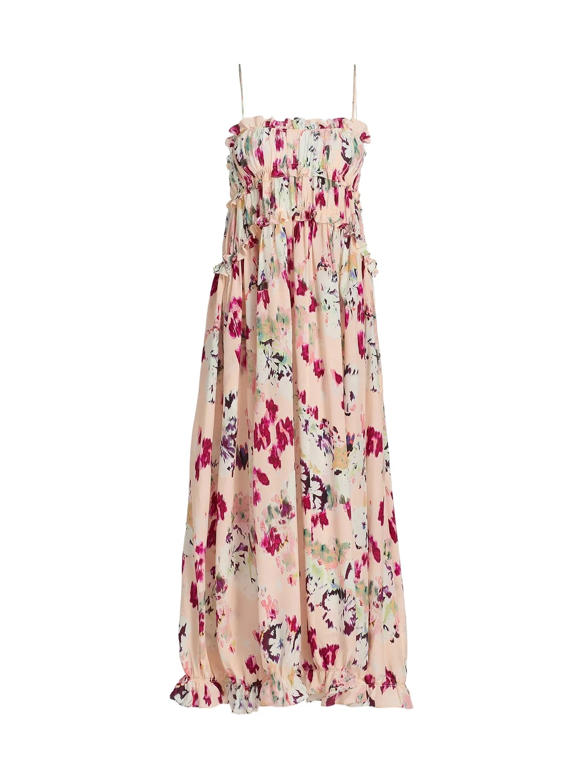 Ulla Johnson Women's Clove Ruffled Floral SIlk Maxi Dress
