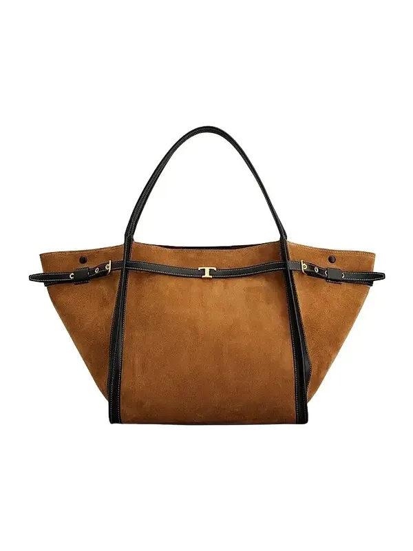 Women's Medium Suede Shopper Tote Bag
