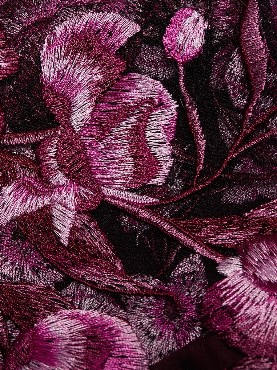 Naeem Khan Women's Floral-Embroidered Tea-Length Dress | Thumbnail 7 Naeem Khan Women's Floral-Embroidered Tea-Length Dress | Thumbnail 7