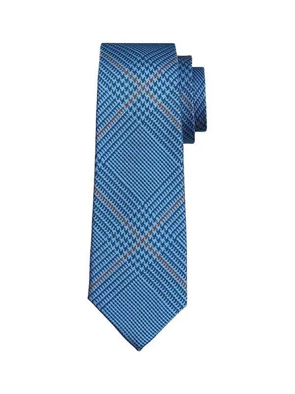 Kiton Men's Glen Plaid Silk Tie
