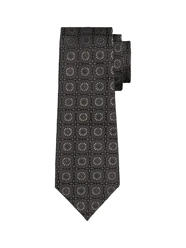 Men's Geometric Medallion Silk Tie Men's Geometric Medallion Silk Tie