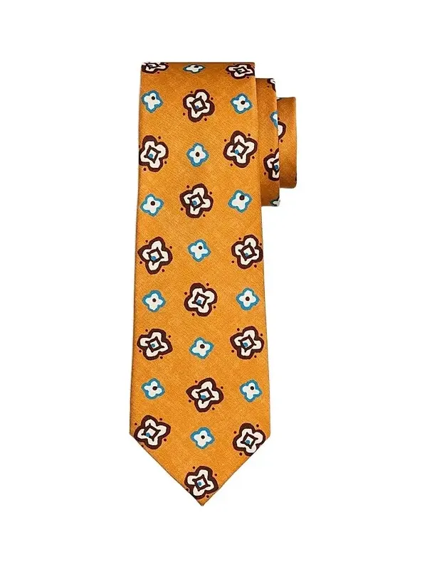 Men's Geometric Floral Silk Tie Men's Geometric Floral Silk Tie