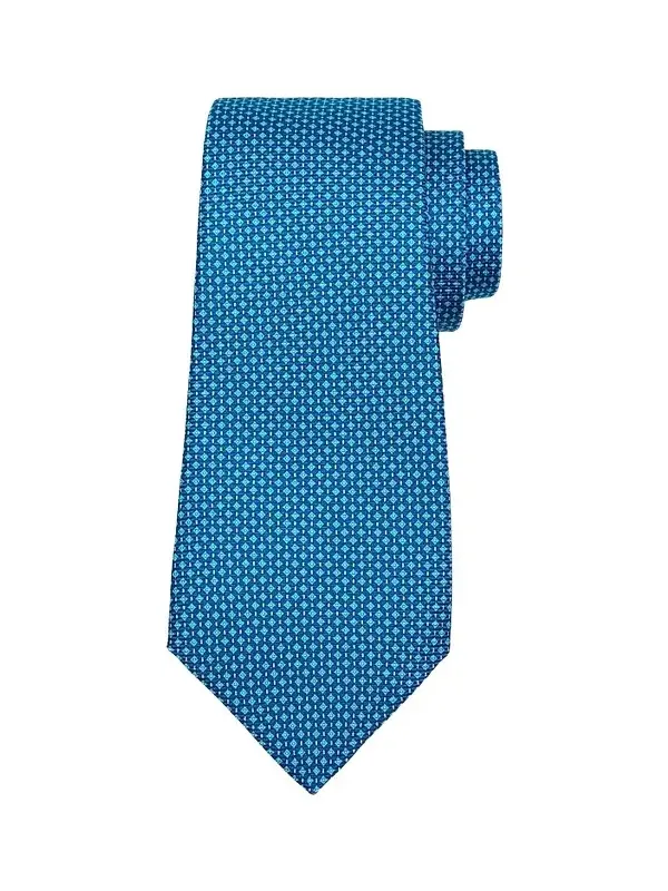 Men's Micro-Geometric Print Silk Tie Men's Micro-Geometric Print Silk Tie