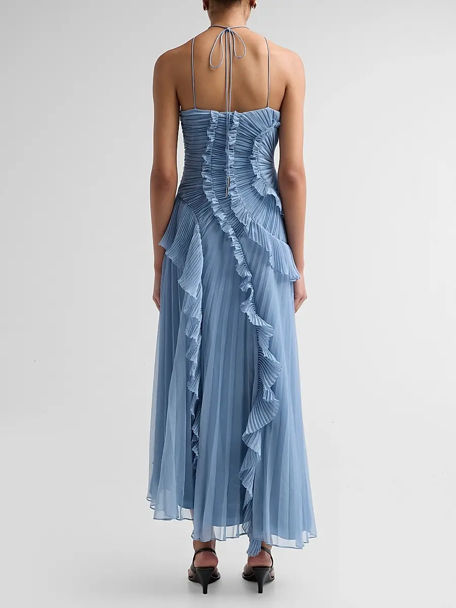 Amur Women's Lorelie Ruffle Halterneck Gown | Thumbnail 3 Amur Women's Lorelie Ruffle Halterneck Gown | Thumbnail 3
