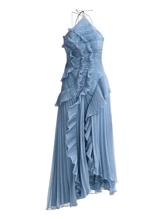 Women's Lorelie Ruffle Halterneck Gown