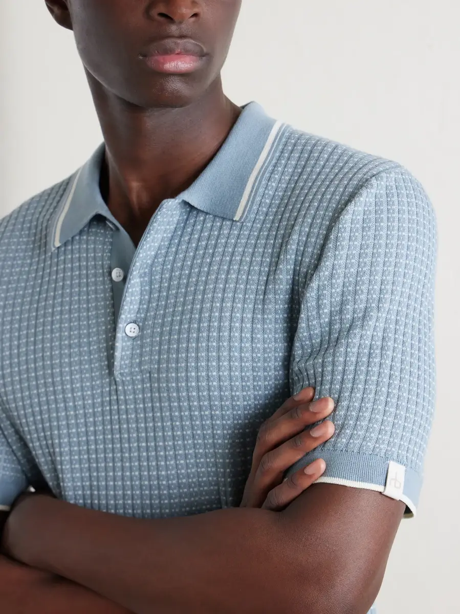 rag & bone Harvey Ribbed Cotton-Blend Polo Shirt | Thumbnail 5 rag & bone Harvey Ribbed Cotton-Blend Polo Shirt | Thumbnail 5