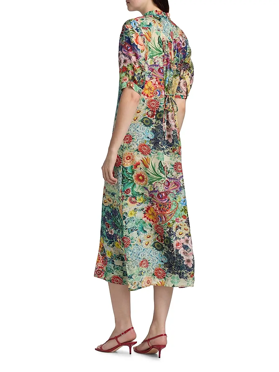 Johnny Was Women's Carlina Silk Midi-Shirtdress | Thumbnail 5 Johnny Was Women's Carlina Silk Midi-Shirtdress | Thumbnail 5