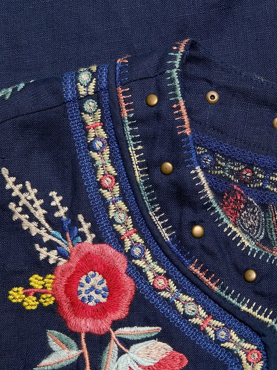 Johnny Was Women's Embroidered Linen Bolero Jacket | Thumbnail 7 Johnny Was Women's Embroidered Linen Bolero Jacket | Thumbnail 7