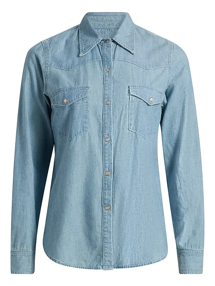 Nili Lotan Women's Travis Cotton Chambray Shirt
