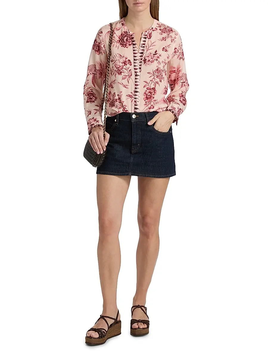 Johnny Was Women's Printed Ruffle-Cuff Blouse | Thumbnail 2 Johnny Was Women's Printed Ruffle-Cuff Blouse | Thumbnail 2