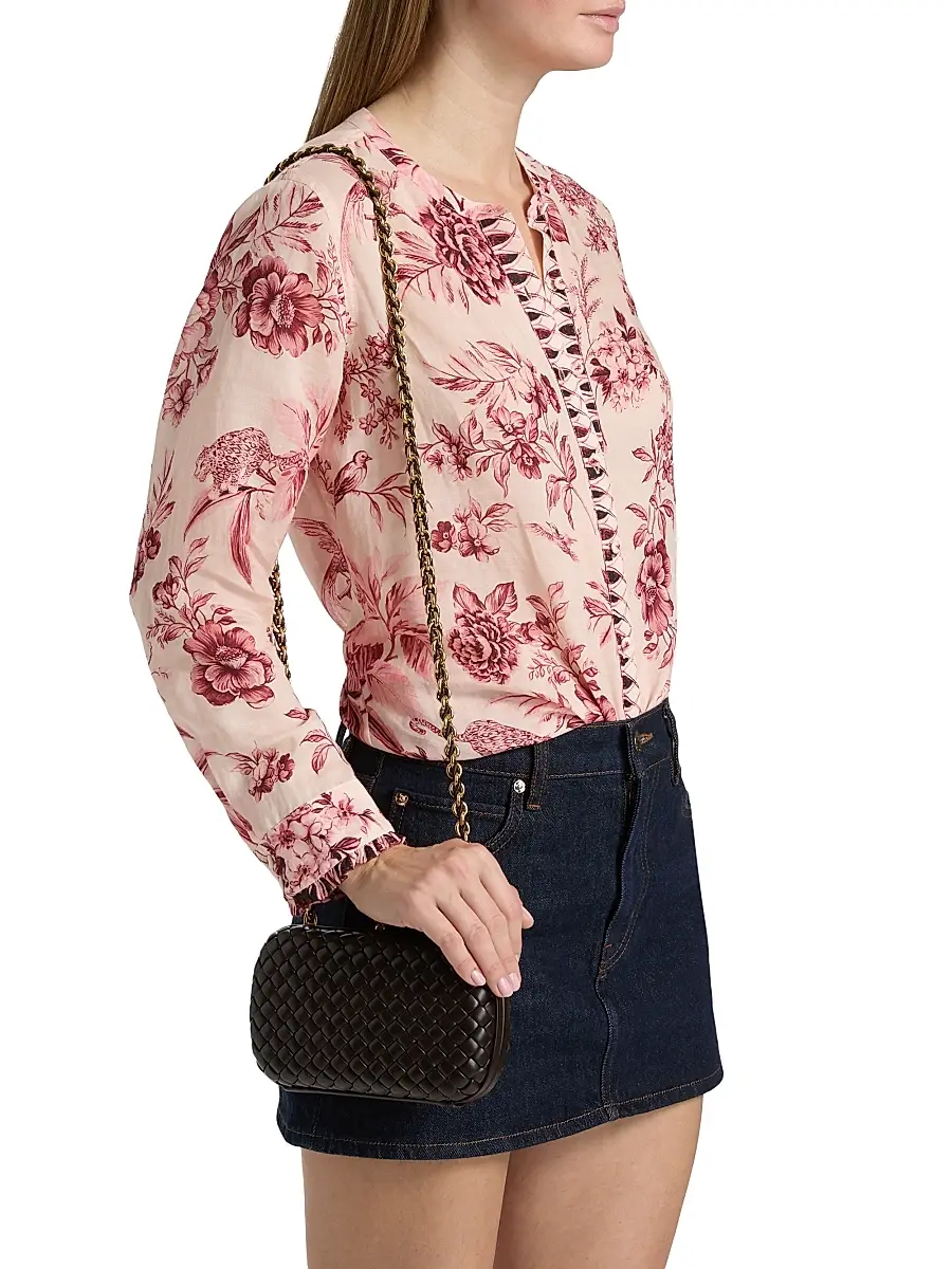 Johnny Was Women's Printed Ruffle-Cuff Blouse | Thumbnail 4 Johnny Was Women's Printed Ruffle-Cuff Blouse | Thumbnail 4