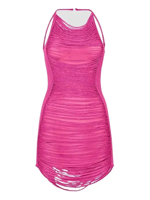 Women's Draped Halterneck Knit Mini Dress Women's Draped Halterneck Knit Mini Dress