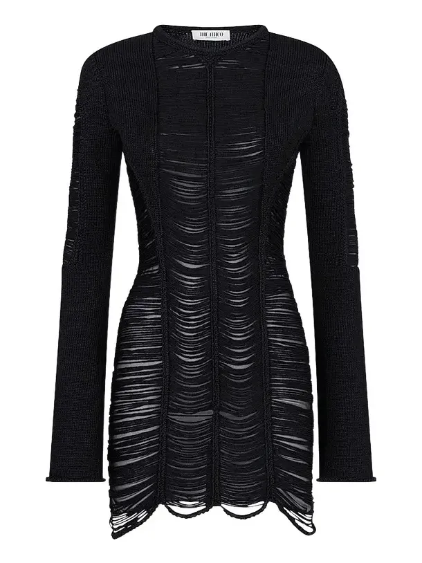 Women's Distressed Knit Mini Dress Women's Distressed Knit Mini Dress