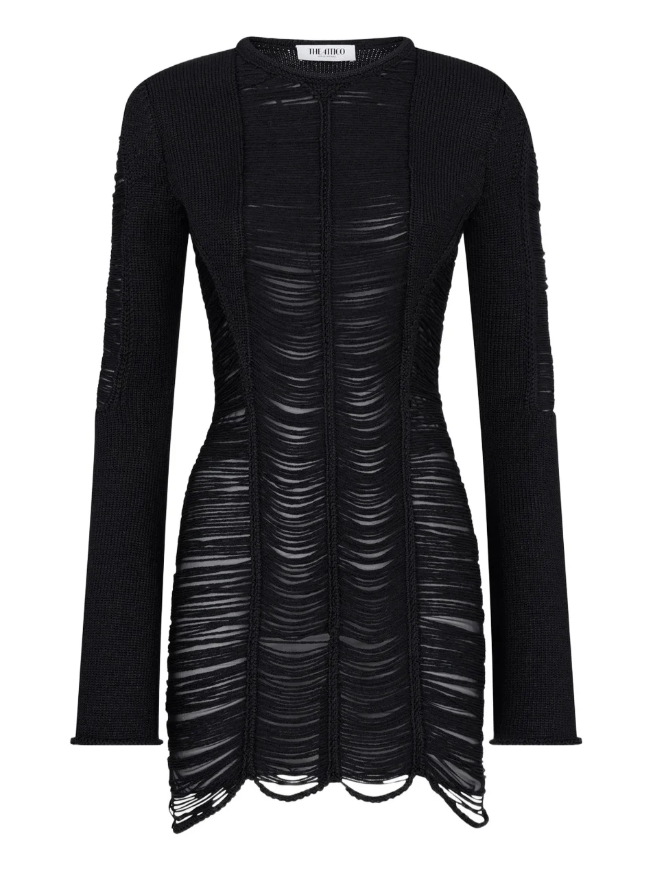 Women's Distressed Knit Mini Dress Women's Distressed Knit Mini Dress