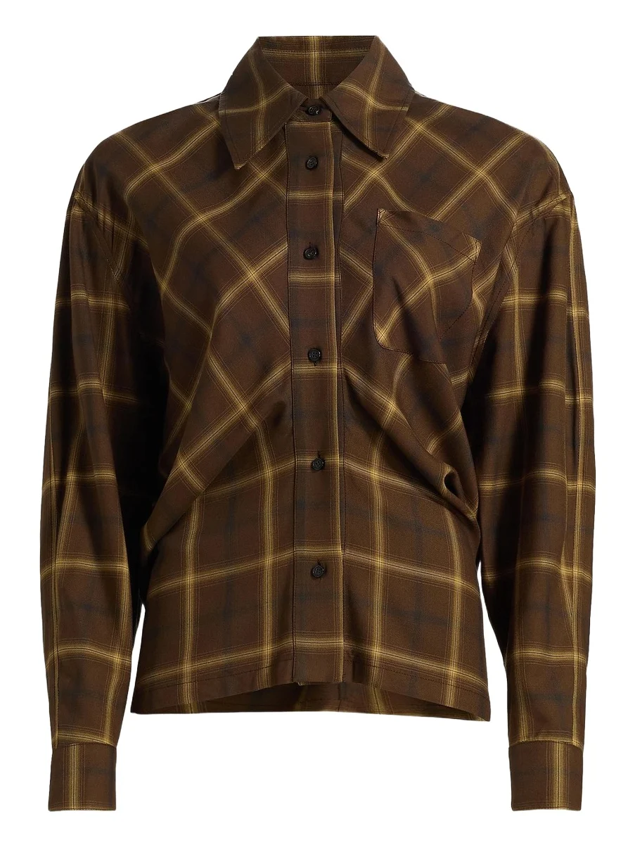 Women's Check Plaid Banana-Sleeve Shirt Women's Check Plaid Banana-Sleeve Shirt