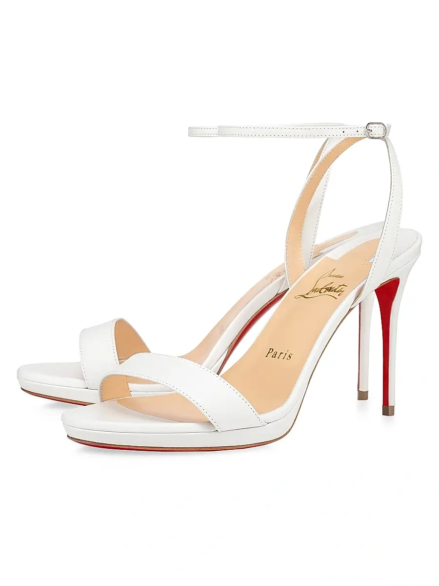 Christian Louboutin Women's Loubi Queen 100MM Leather Sandals | Thumbnail 2 Christian Louboutin Women's Loubi Queen 100MM Leather Sandals | Thumbnail 2