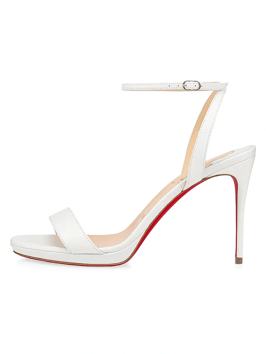 Christian Louboutin Women's Loubi Queen 100MM Leather Sandals | Thumbnail 3 Christian Louboutin Women's Loubi Queen 100MM Leather Sandals | Thumbnail 3