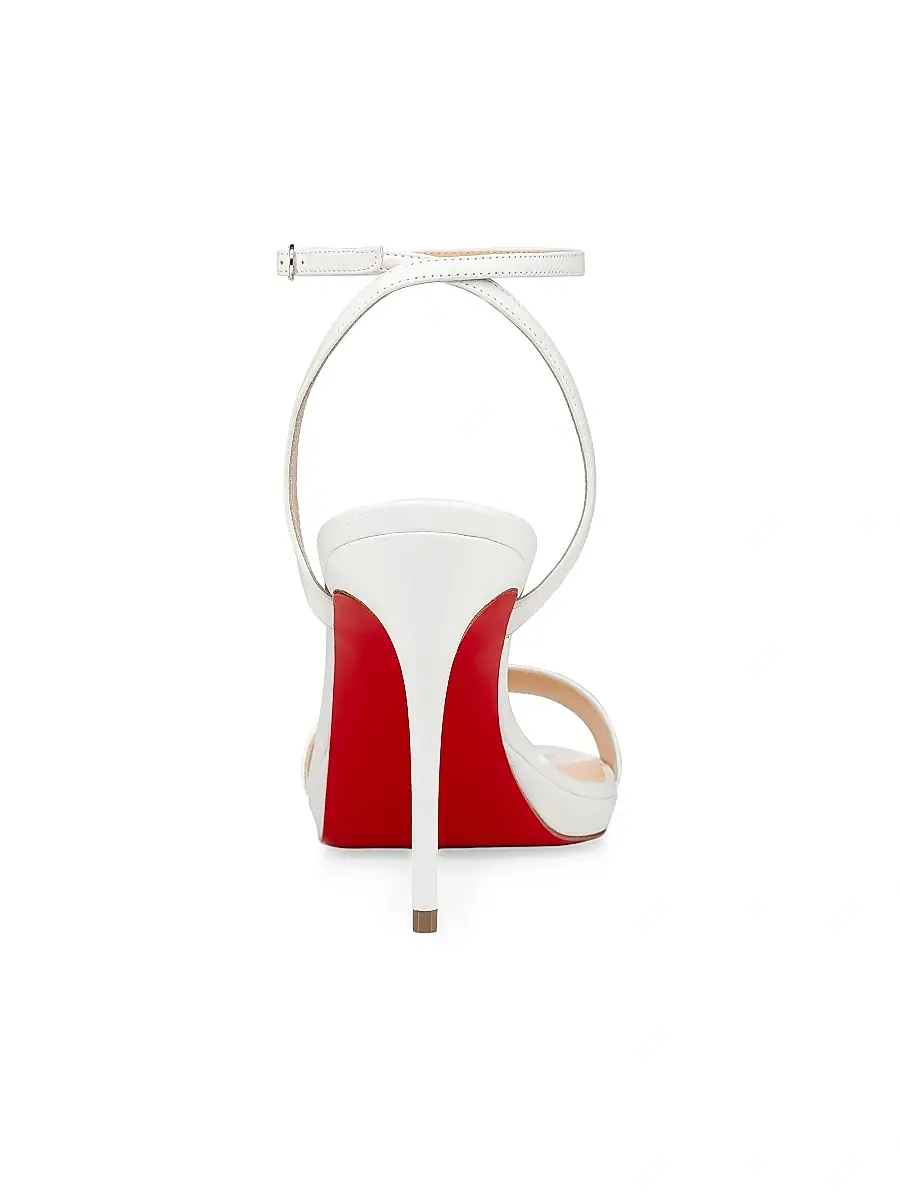 Christian Louboutin Women's Loubi Queen 100MM Leather Sandals | Thumbnail 4 Christian Louboutin Women's Loubi Queen 100MM Leather Sandals | Thumbnail 4