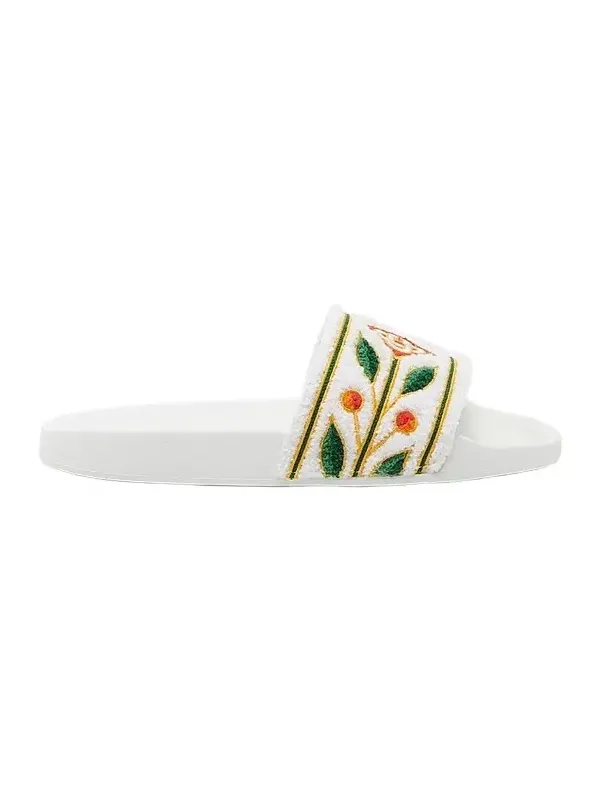 Men's Logo Embroidered Slides