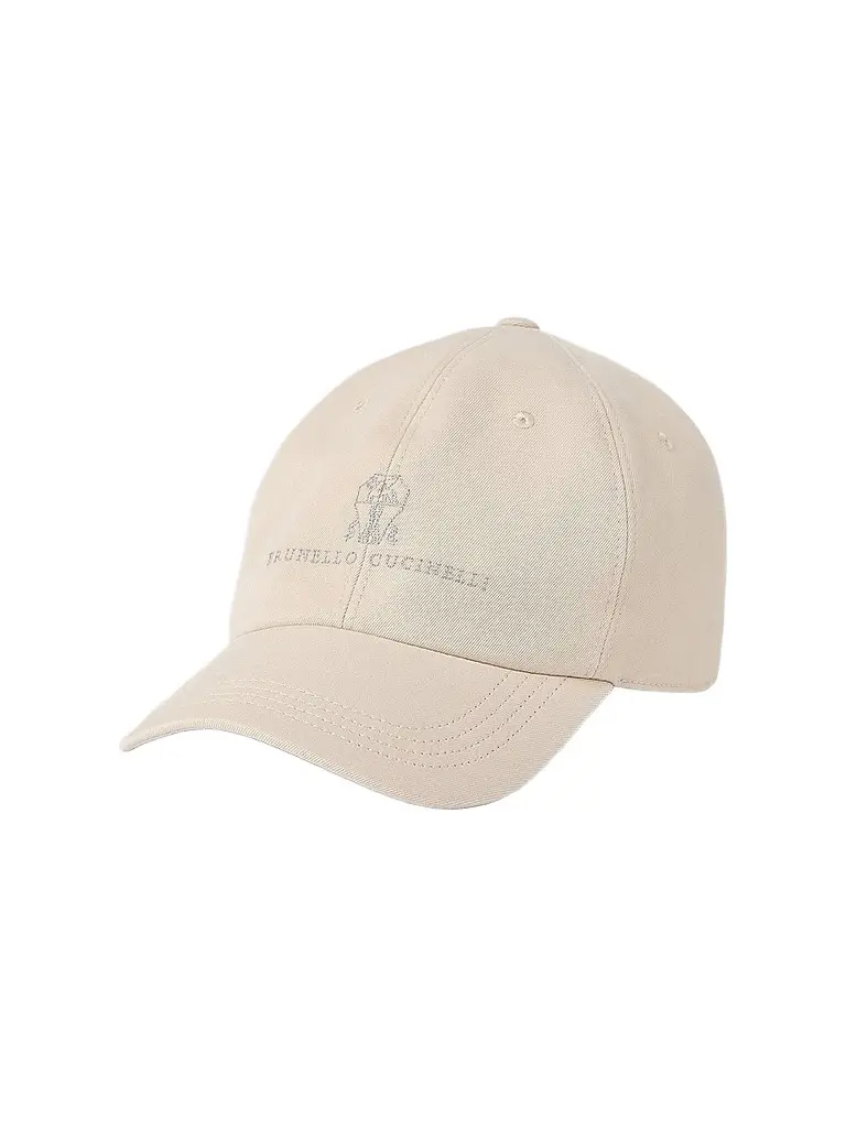 Brunello Cucinelli Men's Garment-Dyed Twisted Cotton Gabardine Baseball Cap - Beige | Image 1 Brunello Cucinelli Men's Garment-Dyed Twisted Cotton Gabardine Baseball Cap - Beige | Image 1