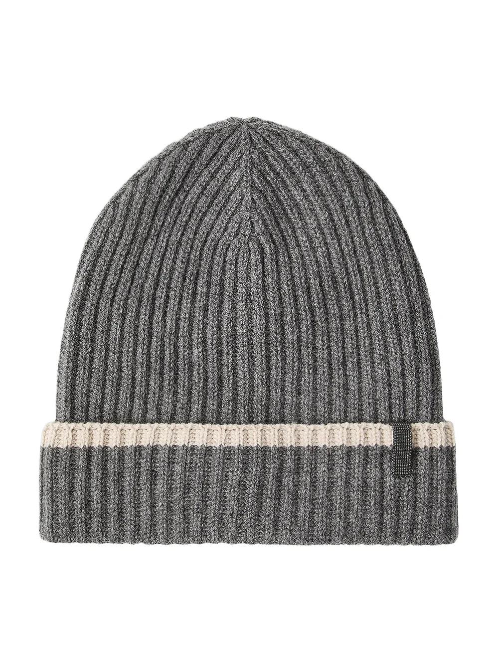 Brunello Cucinelli Women's Cashmere English Rib Knit Beanie with Monili - Lead
