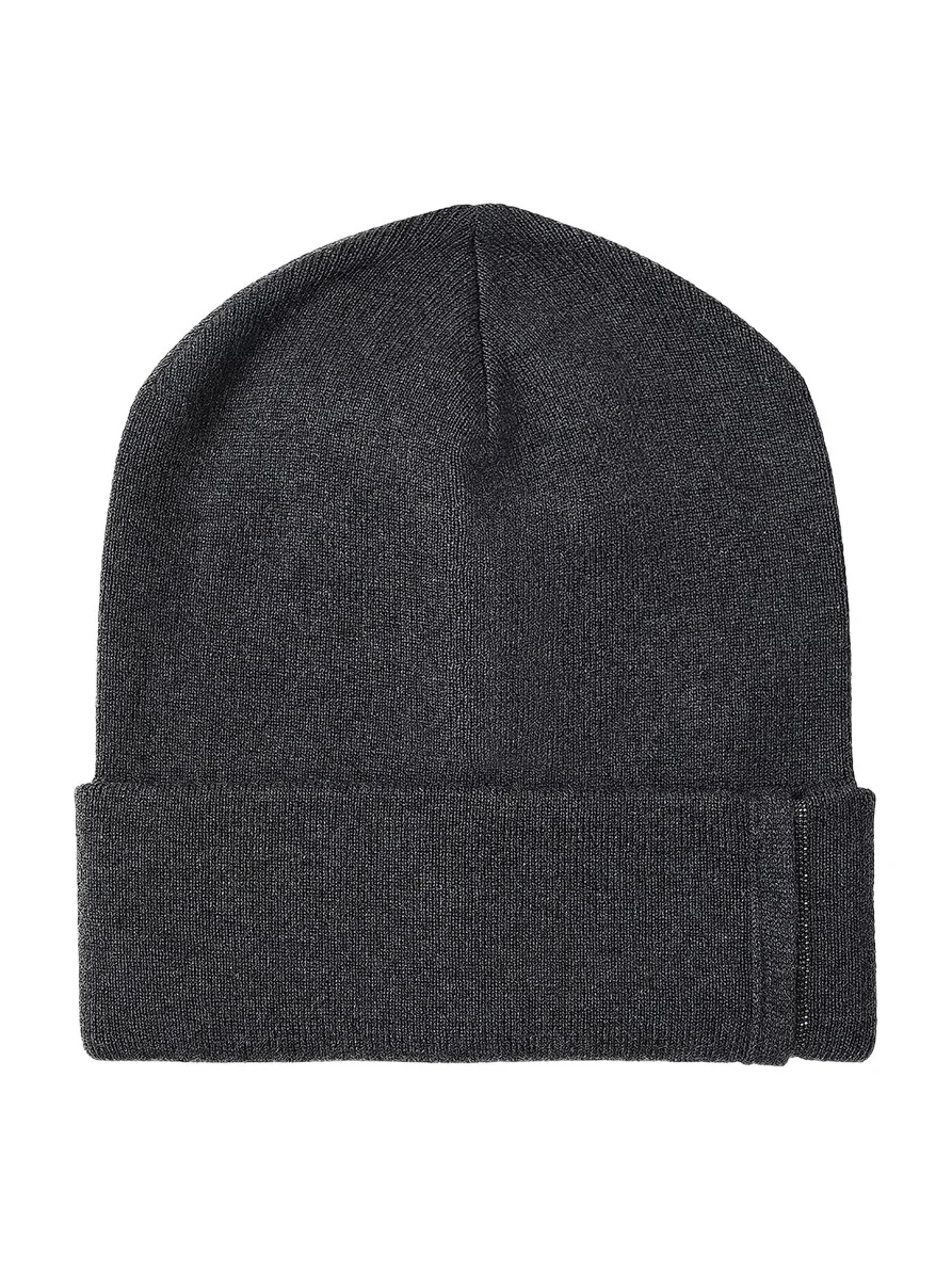 Brunello Cucinelli Women's Cashmere Rib Knit Beanie with Monili - Lignite Grey
