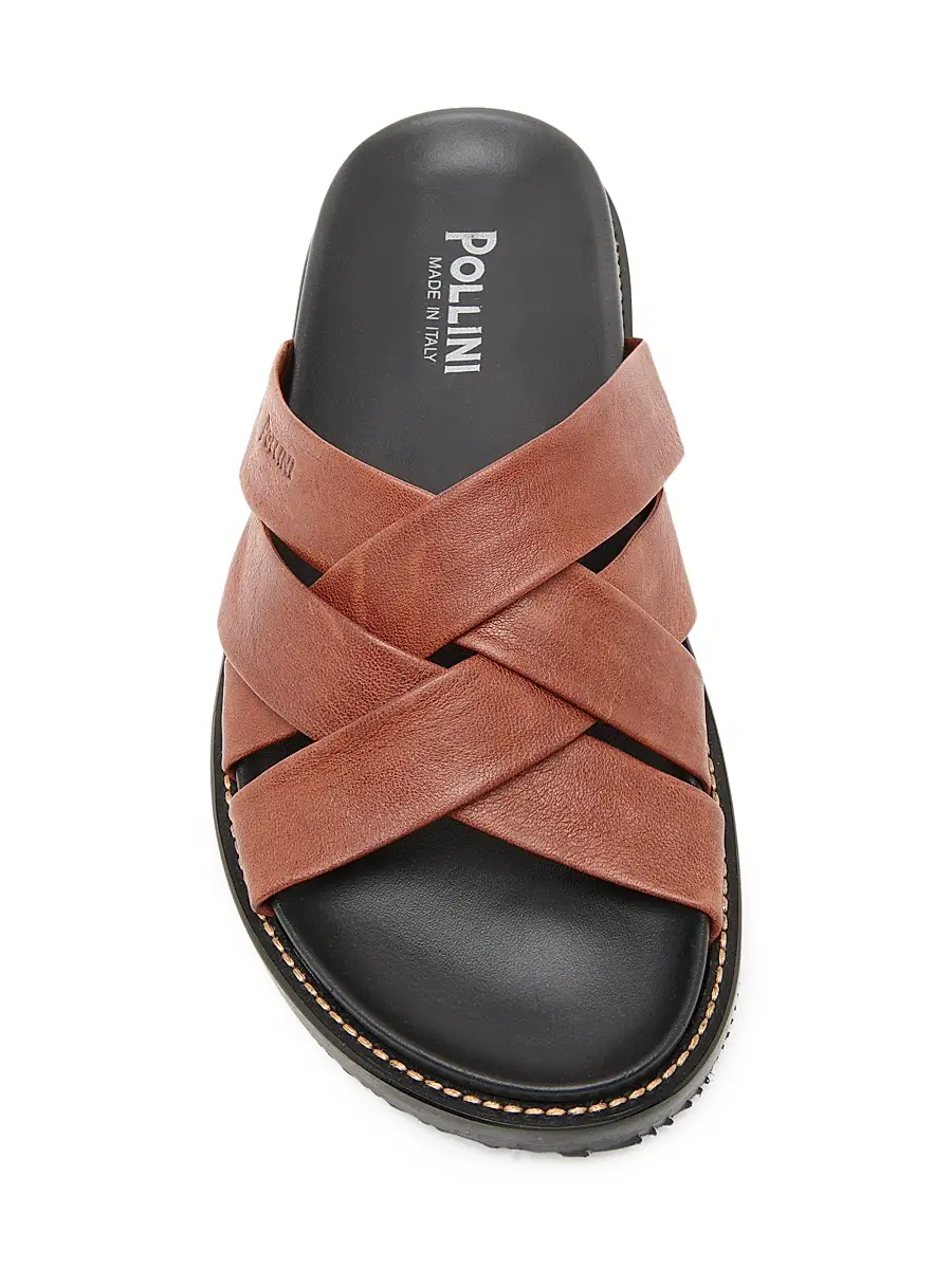 Pollini Men's Leather Mules | Thumbnail 4