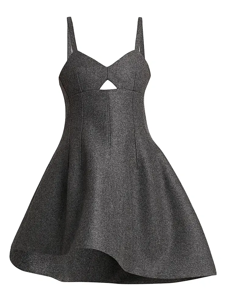 Women's Wool Melange Fit-&-Flare Minidress