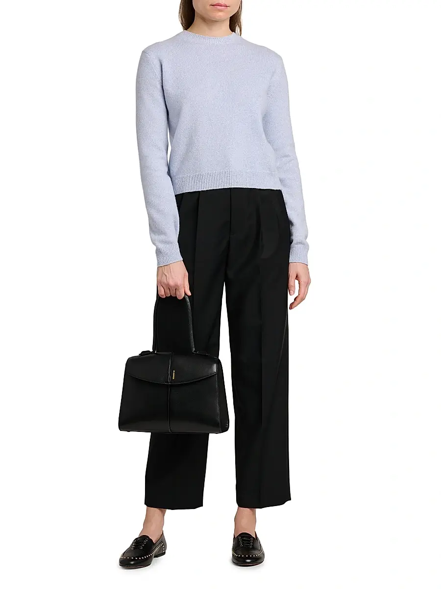 Jil Sander Women's Wool-Mohair Canvas Pleated Trousers | Thumbnail 2 Jil Sander Women's Wool-Mohair Canvas Pleated Trousers | Thumbnail 2