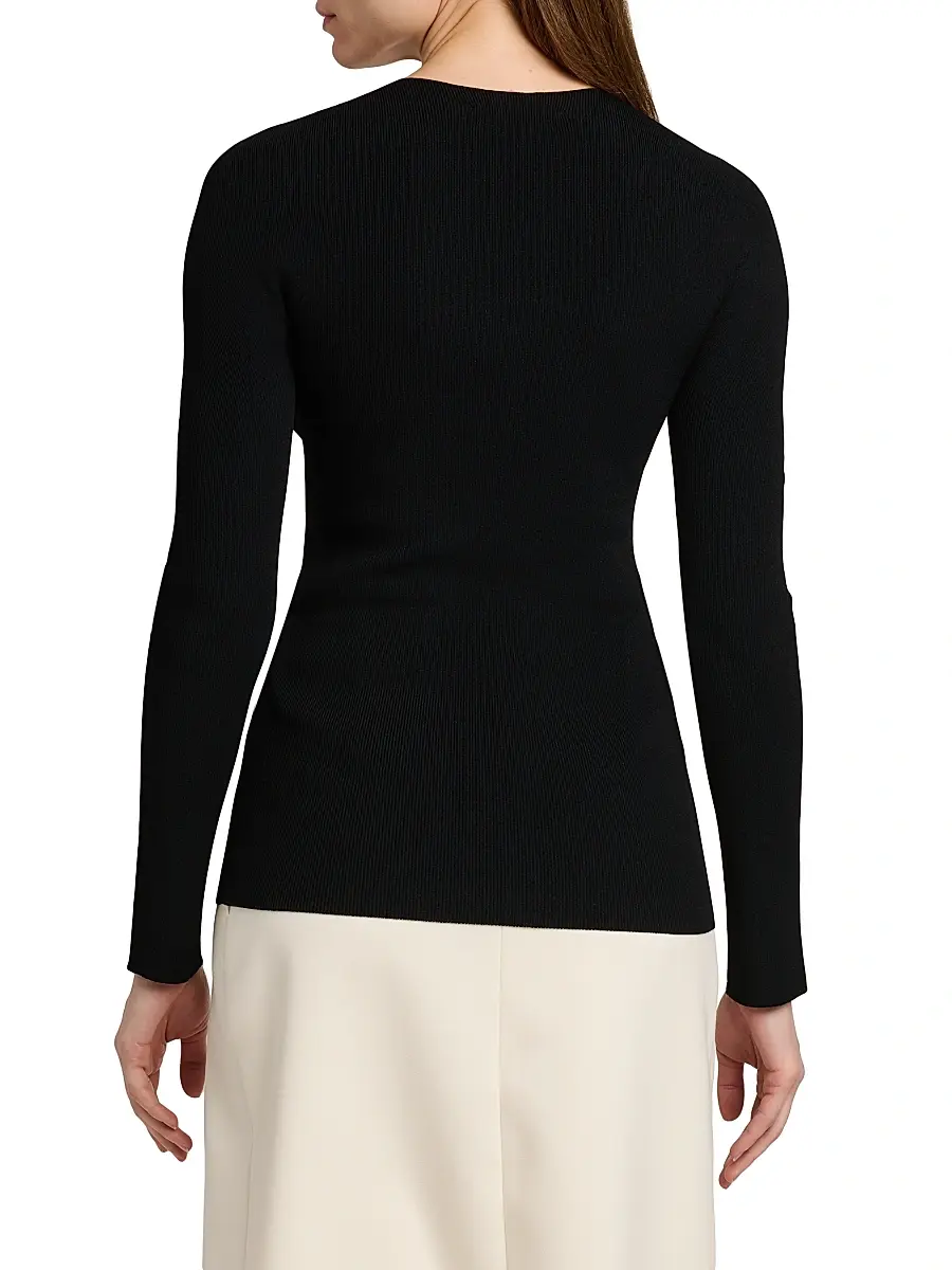Jil Sander Women's Rib-Knit Crewneck Sweater | Thumbnail 5 Jil Sander Women's Rib-Knit Crewneck Sweater | Thumbnail 5