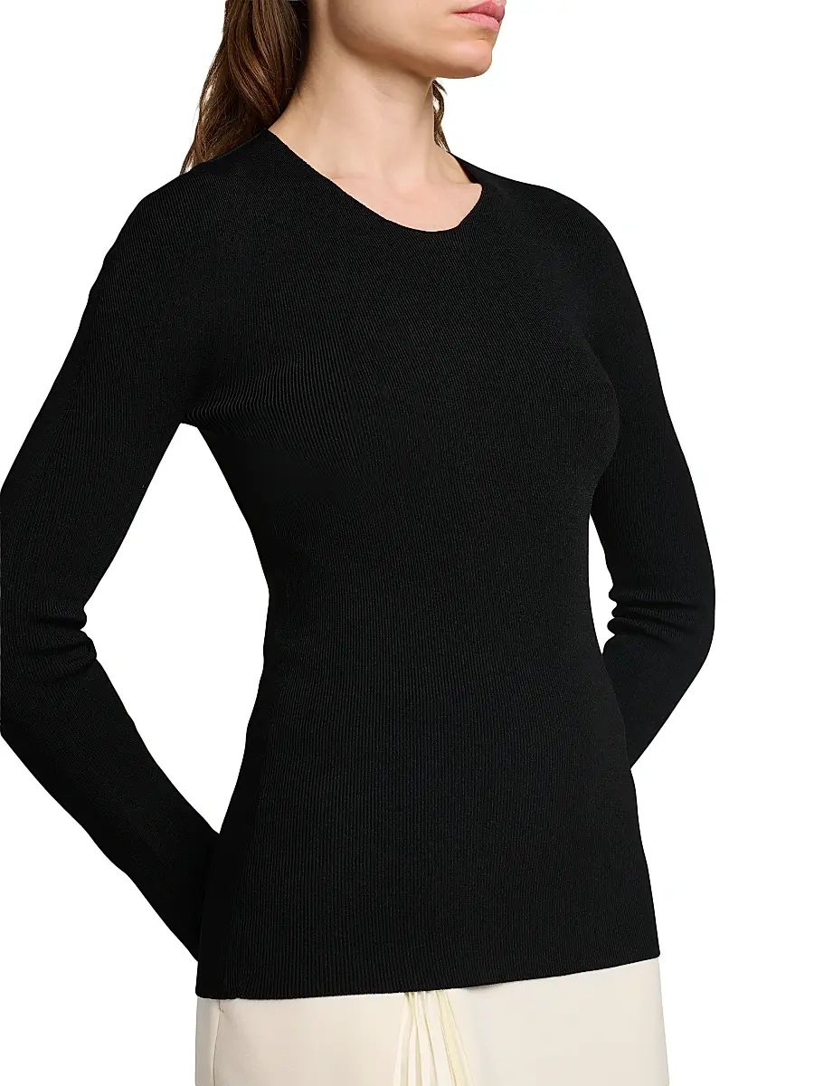 Jil Sander Women's Rib-Knit Crewneck Sweater | Thumbnail 6 Jil Sander Women's Rib-Knit Crewneck Sweater | Thumbnail 6