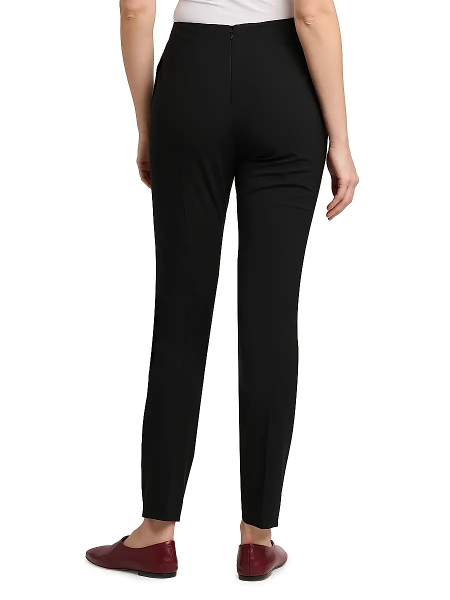 Jil Sander Women's Stretch-Wool Darted Flat-Front Trousers | Thumbnail 5
