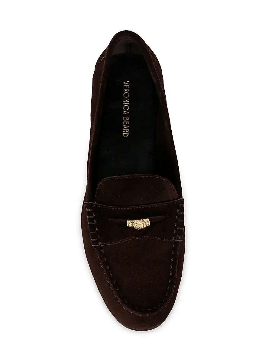 Veronica Beard Women's Hazelwood Suede Penny Loafers | Thumbnail 4