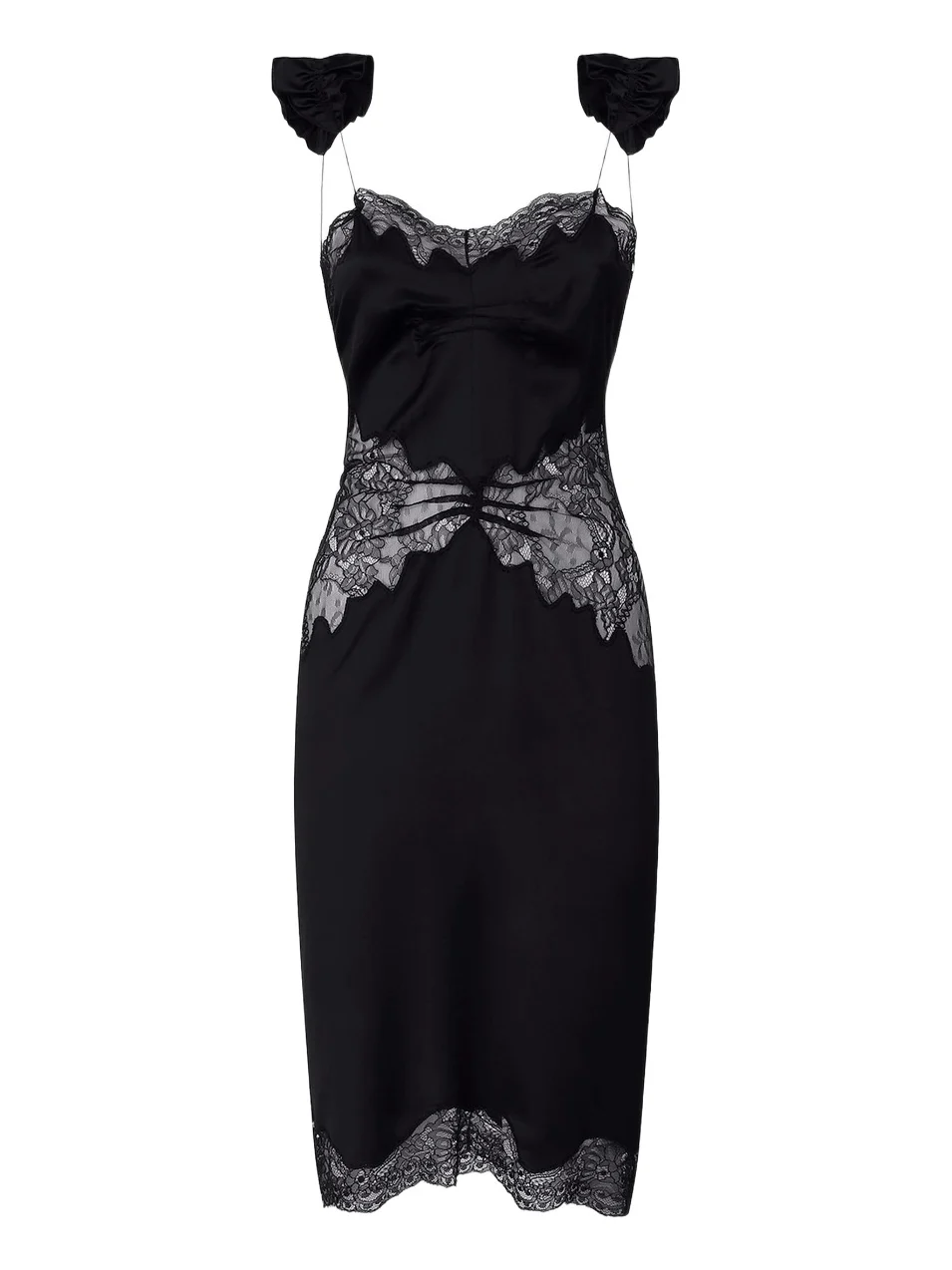 Women's Satin & Lace Midi Dress Women's Satin & Lace Midi Dress