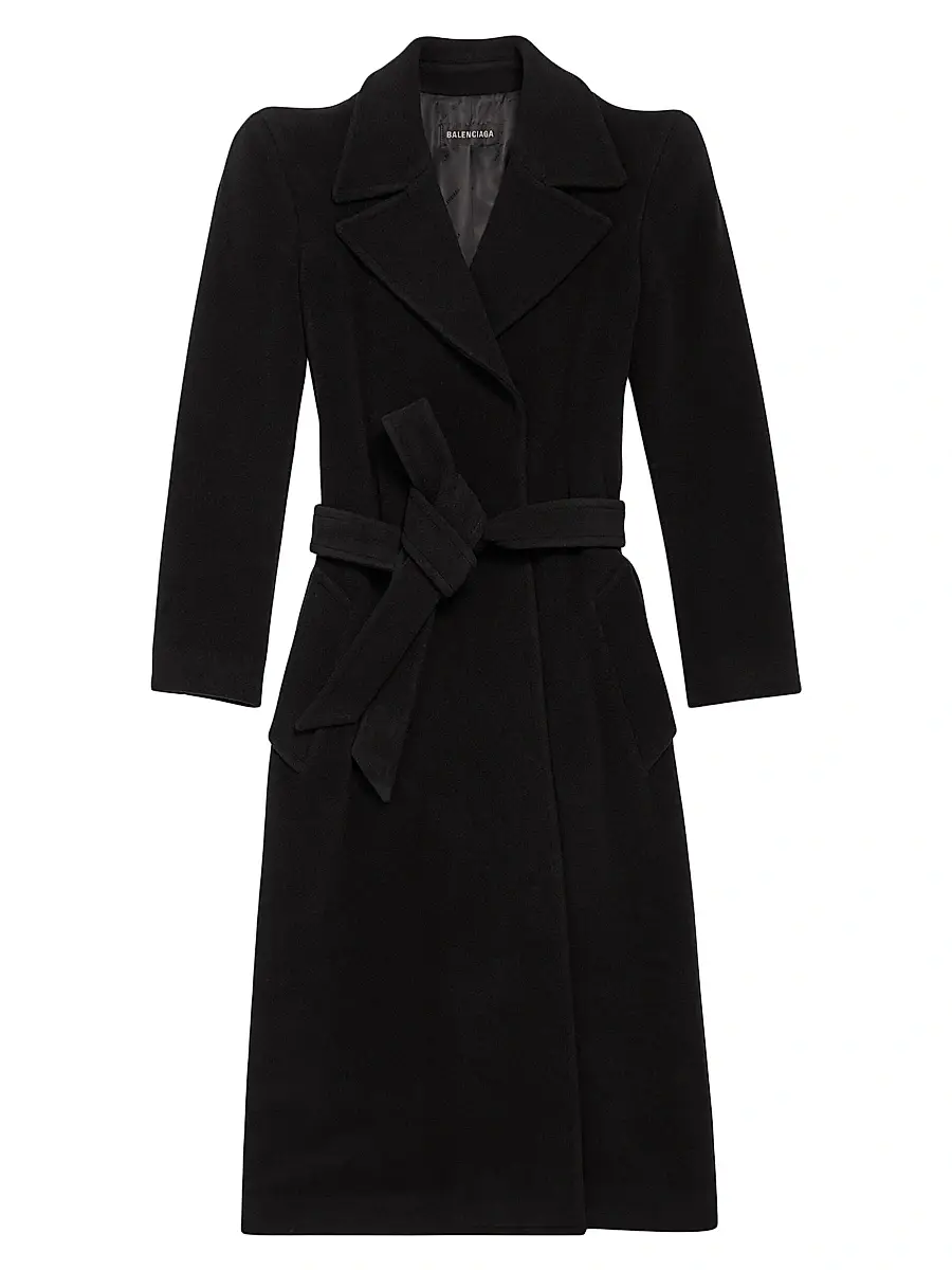Balenciaga Women's Round Shoulder Fitted Coat | Image 1 Balenciaga Women's Round Shoulder Fitted Coat | Image 1