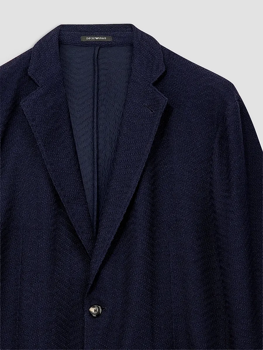 Emporio Armani Men's Textured Chevron Soft Jacket | Thumbnail 3 Emporio Armani Men's Textured Chevron Soft Jacket | Thumbnail 3